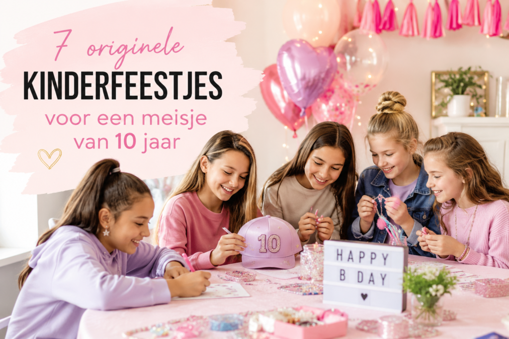 Meiden van 10 jaar tijdens een creatief kinderfeestje met DIY-activiteiten en gepersonaliseerde accessoires